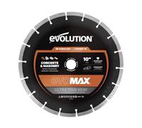 Evolution Power Tools - EVOMAX - Hoja de corte ultra fina de diamante inalámbrica de 260 mm, madera, metal y plástico, cuchillas de mayor duración que te dan hasta un 40% más de cortes por carga