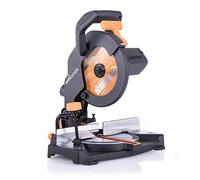 Evolution Power Tools R210CMS Multimaterial Sierra Ingletadora - Corta acero dulce, aluminio, plástico, madera con clavos incrustados, 210 mm