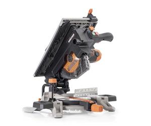 Evolution Power Tools R210MTS-G2 Sierra híbrida convertible de mesa/ingletadora, compacta y portátil, corte multimaterial, corta madera, metal, plástico, etc.; incluye una hoja de 210 mm
