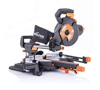Evolution Power Tools - R210SMS-300+ Ingletadora deslizante multimaterial de 210 mm (230 V), con paquete plus, Corta acero dulce, aluminio, plástico, madera con clavos incrustados