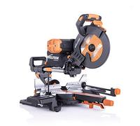 Evolution Power Tools R255SMS-DB ingletadora, Sierra ingletadora deslizante multimaterial de 255 mm, con doble bisel y paquete plus, hasta 300 mm x 90 mm, 5° a izquierda y derecha, inglete de 50°