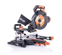 Evolution Power Tools R255SMS Sierra ingletadora Deslizante multimaterial, con Paquete Plus, Corta acero dulce, aluminio, plástico, madera con clavos incrustados 230 V, 255 mm