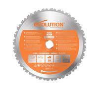 Evolution Power Tools - R255TCT Hoja de sierra multiuso con punta de acero de carburo RAGE, Corta acero dulce, aluminio, plástico, incluso madera con clavos incrustados, 255 mm