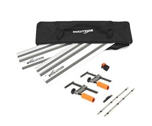 Evolution Power Tools ST1400-G2 Carril Guía Para Sierra Circular | Universal Para La Mayoría De Las Marcas Makita, Bosch, Festool | 1.4m (2 x 700mm) | Incl. Accesorio De Tope Final