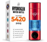 EVOLV Generador de botella de agua de hidrógeno, ionizador de agua SPE/PEM de 5.42 PPM para una alta concentración de hidrógeno, botella de agua hidrogenada portátil para energía e inflamación