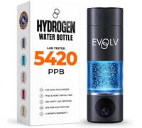 EVOLV Generador de botellas de agua de hidrógeno, ionizador de agua SPE y PEM de 5 PPM, la dosis más alta concentrada, botella de agua hidrogenada de 8 onzas para mejorar la energía y el apoyo a la