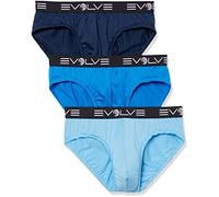 Evolve Sport Mesh 3 Pack No Show Brief Ropa Interior, Varsity Navy/Power Blue/Alaskan Blue, L para Hombre