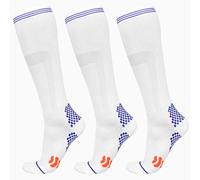 Evolyline 3 pares de medias de compresión médicas para hombre y mujer, para vuelo, calcetines de compresión, calcetines de trombosis, para deporte, correr, viajes, ciclismo, 20-30 mmHg, Blanco, L-XL