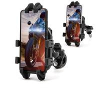 evomosa Anti-vibración Soporte de teléfono Moto, Soporte de teléfono Scooter con 360 ° de rotación, Tubos de vástago de Ajuste Universal 12mm-25.4mm para 5.4'“-7.2”' Smartphones