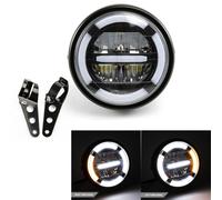 evomosa Faro de moto universal 6.8" LED faro con indicador de luz diurna para cafe racer bobber chopper faro delantero