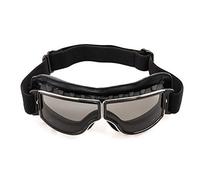evomosa Gafas de moto Gafas de sol a prueba de viento de cuero de la PU Gafas deportivas Gafas de bicicleta retro para ATV Bike Gafas de motocross (negro A)