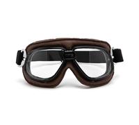 evomosa Gafas de moto Gafas retro vintage para deportes de carreras Gafas a prueba de viento para pilotos todoterreno (Lentes marrones oscuras y transparentes.)