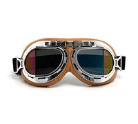 evomosa Gafas de moto Vintage a prueba de viento prevención de arena a prueba de polvo gafas de moto para hombres mujeres montar gafas. (Lente azul)