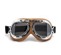evomosa Gafas de moto Vintage a prueba de viento prevención de arena a prueba de polvo gafas de moto para hombres mujeres montar gafas. (Lente gris)