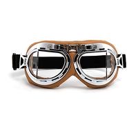 evomosa Gafas de moto Vintage a prueba de viento prevención de arena a prueba de polvo gafas de moto para hombres mujeres montar gafas. (Lente transparente)