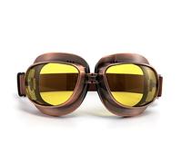 evomosa Gafas de moto Vintage, Gafas de Sol Deportivas para Motocicletas (Lente amarilla de cobre)