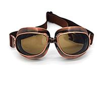 evomosa Gafas de moto Vintage, Gafas de Sol Deportivas para Motocicletas (Lente negra de cobre)