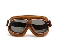 evomosa Gafas de moto Vintage Old School Retro para deportes de carreras Gafas de piloto todoterreno (Lentes marrones negras.)