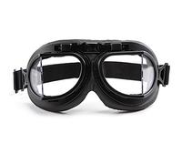 evomosa Gafas de Motocicleta Retro Protección Contra el Viento Gafas de Protección para Los Ojos Gafas de Montar de Cuero de Pu para Hombres Mujeres (Lente transparente)