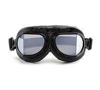 evomosa Gafas de Motocicleta Retro Protección Contra el Viento Gafas de Protección para Los Ojos Gafas de Montar de Cuero de Pu para Hombres Mujeres (Lente gris)
