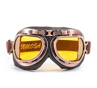 evomosa Gafas de protección de Moto retro a prueba de viento y arena gafas de carreras de café de motocicletas (Copper, Yellow)