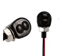 evomosa Mini LED moto luz indicadora ámbar lado E24 marcador 12V para custom street moto chopper cruiser scooter cafe racer (Negro)