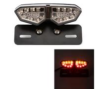 evomosa Piloto trasero de moto Pilotos traseros LED Piloto de freno para cruiser moto vintage Pilotos de señalización de parada (concha negra)