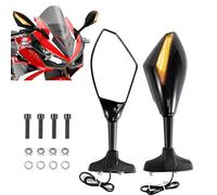 Evomosa - Retrovisor universal ajustable con luces LED intermitentes para bicicleta deportiva Cruiser
