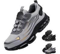 Evontura Zapatos con punta de acero, zapatillas deportivas con botón giratorio, zapatillas deportivas con punta de acero indestructibles, zapatos de seguridad for el trabajo resistentes a puñaladas, u
