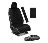 EVOOOR Funda de Asiento Impermeable de Neopreno para Tesla Model Y/3 Delanteros - Antideslizante, Ideal para Taller y después del Deporte, con Funda de cinturón y reposabrazos (Negro)