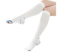 EVOPLECI Medias de compresión antiembolia para mujeres y hombres, calcetines de manguera Ted de 15-20 mmHg, nivel moderado con agujero para los dedos de inspección