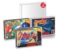 EVORETRO Funda protectora de acrílico transparente compatible con caja de almacenamiento SNES y N64, 4 mm de grosor, resistente a arañazos, polvo, rayos UV (paquete de 2)