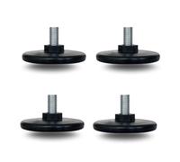Evotrade 4 patas ajustables con base redonda de PE de 60 mm de diámetro con vástago en dos alturas y rosca M8/M10, ideales para casa, oficina e industria, muebles, mesas, armarios, cocinas - Made in