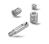 EVOTRADE Ferretería completa para montaje de muebles - Kit completo de junta y montaje con barril Ø10, grano M6, casquillo M6, tirador L43,5 mm - Kit de 200 piezas en total (50 por componente)