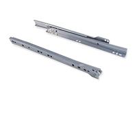 EVOTRADE Gama completa - Par de guías de rodillo, rieles de rueda para cajones con fijación a tornillo compatibles con Ikea - Para madera y metal, 30 kg de carga (Con cierre estándar, 550 mm)