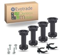 Evotrade - Juego de 4 patas ajustables para pedestales de cocina con 2 pinzas y 4 tornillos de fijación, soportes estables y fáciles de instalar para muebles y cocinas | Fabricado en Italia (altura