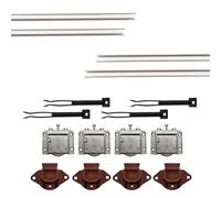 EVOTRADE Kit de herramientas Junior-3 para armarios deslizantes con 2 puertas con peso máximo de 50 kg - Kit con 4 rieles blancos de 2 metros, carros y final de carrera, montaje fácil