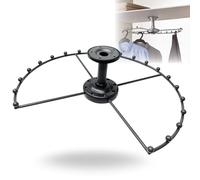 Evotrade - Perchero giratorio de acero inoxidable de 360°, solución de ahorro de espacio para ropa, armario, lavandería o cocina, fácil de instalar, color gris