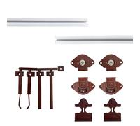 EVOTRADE Sistema de Herrajes para Puertas Corredizas para 1 o 2 Puertas "Junior4" - Riel de 2 METROS + Carros - Color a Elección - Peso Máximo Puerta 55KG (1 Puerta, Riel Blanco)