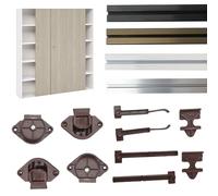 EVOTRADE Sistema de Herramientas para Puertas Corredizas para 1 o 2 Puertas "Junior4" - Riel de 2 METROS + Carros - Color a Elección - Peso Máximo por Puerta 55KG (1 Puerta, Riel Negro)