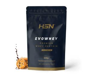 Evowhey HSN - 500g Chocolate y Galletas - Concentrado de Proteína de Suero, Whey Protein Concentrate (WPC), Batido de Proteínas Whey, Proteina en Polvo