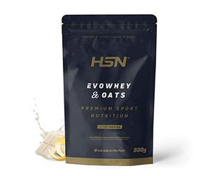 Evowhey & Oats de HSN | Sabor Choco Blanco Limón 500 gr = 10 Tomas | Proteína Whey con Harina de Avena | Ideal para Desayunos o Meriendas | Bajo en Azúcar | No-GMO, Vegetariano, Sin Soja