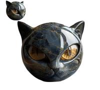 evqosiv Escultura de piedra de gato negro de lujo, elegante decoración del hogar y pieza de arte lista para regalo, cristales tallados a mano y piedras curativas talladas, recuerdo para mini gatos