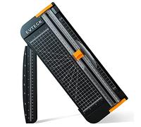 Evteck Cortadora de papel de 12 pulgadas, deslizable, suministros para manualidades, scrapbooking, cartulina fotográfica de vinilo A4, con cuchilla de seguridad y regla plegable