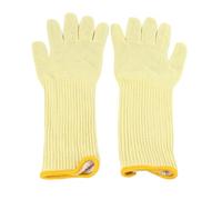 EVTSCAN 1 par de guantes de horno de fibra de aramida de doble capa 300 ℃ guantes flexibles de punto resistentes a altas temperaturas para hornear (38cm / 15in L)