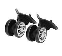 EVTSCAN 1 par de ruedas de equipaje, accesorio de caja de barra de tracción, rueda giratoria de 360 grados, repuesto de rueda de transporte de equipaje, silencio de doble fila de barra de tracción de