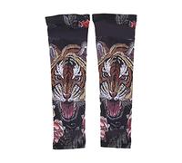 EVTSCAN 1 par mangas del sol cubiertas de brazo de seda de hielo mangas de brazo fresco para el ciclismo al aire deportes de verano (1# Tiger parmi les fleurs)