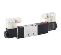 EVTSCAN 24V DC Válvula Solenoide Neumática 5/3 Vías, 0.15 a 0.8 MPa Alta Presión, Rosca BSP de 1/4", para Control de Cilindros de Doble Efecto