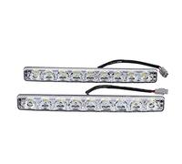 EVTSCAN 2pcs Blanco 9-LED Tira larga Luz de circulación diurna DRL Lámpara de conducción diurna antiniebla para automóvil