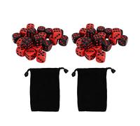 EVTSCAN 48 Uds Dados De 6 Caras-Juego De Dados De Juego De Mesa Impermeables De Plástico Negro Y Rojo para Bares De Fiesta Club